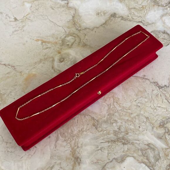 18K Yellow Gold Fancy Link 16” Chain - 3grams - Picture 5 of 11